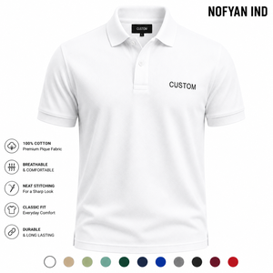 ผู้ผลิตเสื้อโปโลแบบกำหนดเอง รับผลิตแบบ OEM ODM |   เสื้อโปโลผ้าคอตตอนปิเก้แบรนด์ส่วนตัว |   ผู้ผลิตและจำหน่ายเสื้อผ้า MOQ ต่ำ - Product Image 1