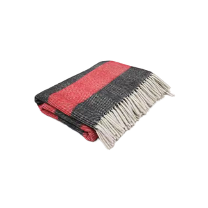 Premium Quality Herringbone Stripe Woolen <b>Blanket</b> Red and <b>Blue</b> Soft and Stylish Woven Technics Low Price - Product Image 4