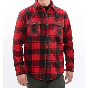 Wholesale Men's High Quality <b>Flannel</b> Shirt Hoodie Casual Plaid <b>Jacket</b> Standard Weight Outerwear Streetwear Windproof Front Logo - Product Image 1