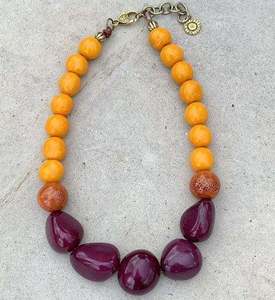 Collier de perles irrégulières en résine faites à la main, multicolores, bijoux de mode, artisanat moulé, pour femmes et filles - Meilleures ventes - Product Image 6