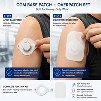 Patch adhésif non tissé pour capteur CGM avec kit de recouvrement, patch de fixation personnalisé découpé sur mesure pour capteur de glucose, idéal pour une utilisation intensive