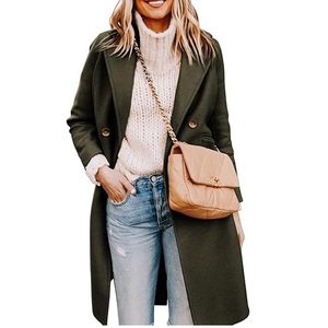 Nuevo Abrigo de Punto de Color Sólido a la Moda, Talla Grande, Largo y Estrecho, Estilo Gabardina, de Un Solo Pecho, para Oficina y Negocios - Product Image 1