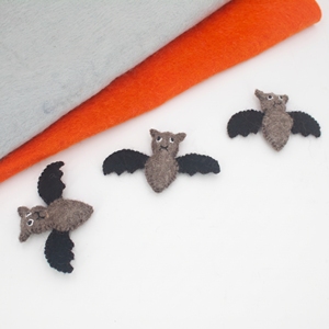 Ensemble de décorations suspendues effrayantes pour Halloween en feutre et laine brodés, en forme de chauve-souris, idéal pour les enfants - Product Image 3