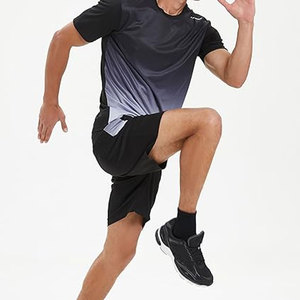 Running Dry Fit <b>Athletic</b> Outfits Sets Breathable Quick Dry Gym Training Clothes Workout Shorts and Long Sleeve Shirts for Men - Product Image 3