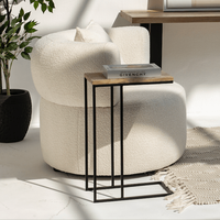 Table d'appoint en bois Vandana Orion Vertex avec pieds en métal, design industriel moderne