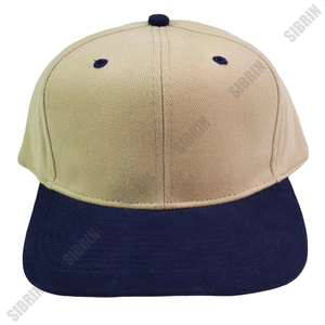 หมวกแก๊ป SIBRIN แบบสั่งทำได้ 6 แผง ทรง Snapback สีกากีกรมท่า ผ้าคอตตอนทวิลล์คุณภาพพรีเมียม หมวกเบสบอลปีกแบน หมวกกีฬา - Product Image 1