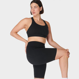 Women's Customized Mid Waist Yoga Gym Shorts Seamless Workout Sports <b>Leggings</b> Solid <b>Pattern</b> Made in Pakistan Wholesale - Product Image 4