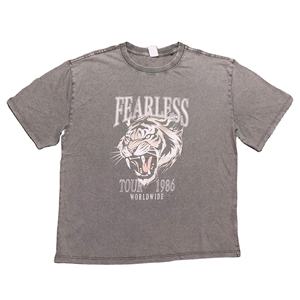 Camisetas ajustadas de algodón 100% de alta calidad para mujer, Camisetas estampadas informales elegantes de talla grande a la moda con cuello redondo para mujer - Product Image 4