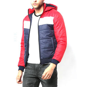 Blouson matelassé personnalisé pour homme, style OEM, avec blocs de couleur, manteau d'hiver rembourré, coupe-vent à capuche, vêtement d'extérieur chaud et matelassé pour homme - Product Image 1
