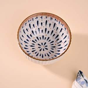 Ensemble de 2 bols en porcelaine de style bohème Monsoon Dreamscape, bols de service en émail écologiques personnalisés pour les pâtes et les soupes - Product Image 1