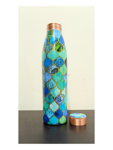 Dr. Botella de Agua Portátil de Gran Capacidad, Estilo Americano, Personalizada, Ecológica, con Tapa, Diseño Choice Meena Print Copper, para el Hogar y Comedor - Product Image 2