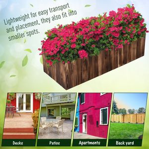 Jardinière surélevée en bois à bords festonnés de 40 po x 16 po x 12 po pour fleurs et plantes - Product Image 6