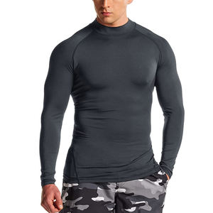 Eco-Friendly Men's Gym Fitness Compression Shirts Polyester Cotton Quick Dry Breathable Full <b>Sleeve</b> Customizable Sizes & Color - Product Image 1