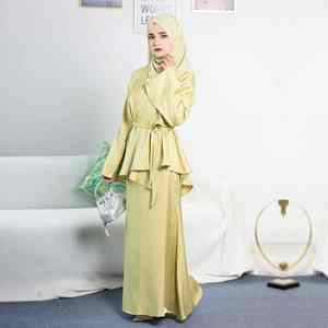 Abaya musulmane décontractée et moderne pour femme, style cape superposée, longueur ras du sol, respirante et légère, style Dubaï, tenue islamique modeste - Product Image 5