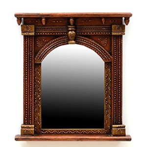 Reclaimed Wood Rustic Mirror <b>Frame</b> 26x34 Inch Weathered Brown Wholesale - Product Image 3