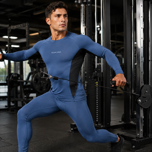 Private Label Wholesale Unisex Spandex/Polyester <b>Long</b> <b>Sleeve</b> <b>Compression</b> <b>Shirt</b> Breathable Thumbhole Cuff Design Seamless Knit - Product Image 5