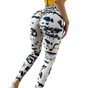 Leggings sans couture respirants en tricot taille mi-haute pour femmes, contrôle du ventre, pantalon de yoga imprimé par sublimation, fitness - Product Image 3