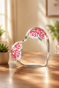 บล็อกอะคริลิกรูปหัวใจใสแบบโมเดิร์น สลักอักษรตามสั่ง ของที่ระลึกสำหรับงานแต่งงาน วันครบรอบ หรือโอกาสพิเศษ - Product Image 5