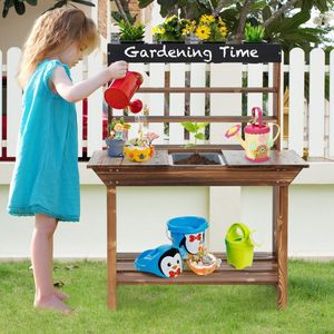 Table de jardinage en bois massif de sapin pour enfants, pour cuisine extérieure, autres meubles - Product Image 2