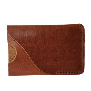 Handmade Vintage Slim Card <b>Wallet</b> Genuine Leather Button Closure Polyester Lining Unisex Portable Credit Card <b>Holder</b> - Product Image 1