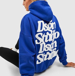 Sudadera con Capucha Premium Elegante para Mujer, Venta al por Mayor, Personalizada, de Invierno, con Estampado Puff, Manga Larga, Hombros Caídos, Ajuste Oversize, de Forro Polar - Product Image 5