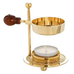 Brass Incense <b>Burner</b> Meditation Church Worship Prayer Room Decoration Use Incense <b>Burner</b> With Candle Holder Base - Product Image 1