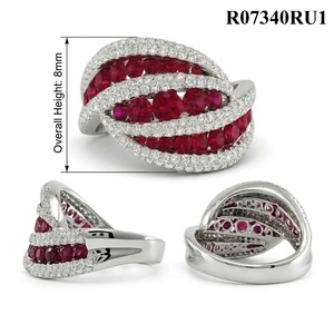 Best Workmanship Engagement Classic Unique Design High Quality 18k Solid White Gold Rubellite Cluster Rings Girl - Product Image 6