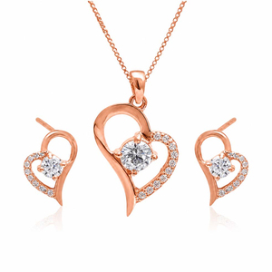 Ensemble de bijoux en argent sterling 925 plaqué or de luxe avec moissanite pour femmes - Cadeau de mariage et de fiançailles - Collier et boucles d'oreilles - Product Image 1