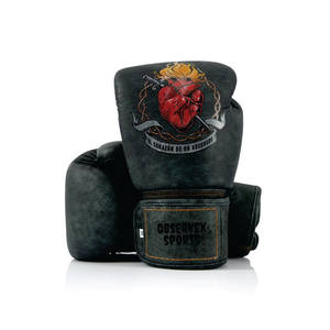 Gants de boxe en cuir avec logo personnalisé pour l'entraînement de Muay Thai MMA Sanda-Dragonne réglable antidérapante - Product Image 1