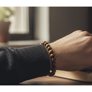 กำไลข้อมือคริสตัลประดับด้วยหินไทเกอร์อายทำมือเพื่อการปกป้องและบำบัด - ขายส่งจากอินเดีย - Product Image 2
