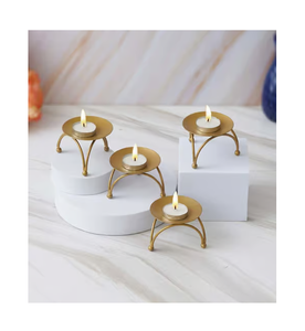 Modern <b>Brass</b> Tealight Candle Holder Bowl For Wedding Festive Event Metallic Finished Candle Iron Stand For Home Decor Tabletop - Product Image 1