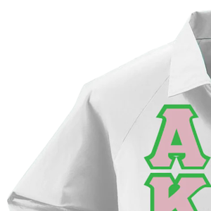 Chaqueta Blanca con Letras Griegas Bordadas, Chaqueta Casual de Manga Larga con Botones para Mujer - Product Image 5