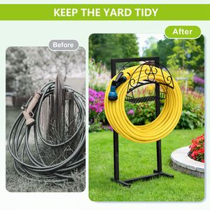 Support de rangement détachable robuste pour tuyau d'arrosage 40 cm (D) x 20 cm (L) x 100 cm (H) – Support amélioré pour tuyau d'arrosage pour rangement extérieur - Product Image 6