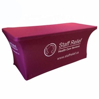 Nappe en spandex à texte personnalisé Couverture en tissu flexible résistant à la chaleur pour les banquets, les fêtes et les événements