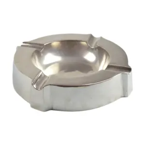 Rounded Shiny Aluminium Cigar Ashtray 4 Holder With Standard Quality Silver Colored Finishing Design Cigarette Ashtray Design