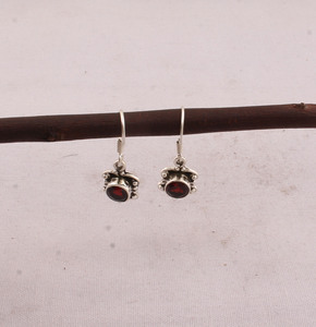Wholesale 925 Sterling Silver Natural Red Garnet Dangle <b>Earrings</b> Vintage Handcrafted Boho Beaded Frame Drop <b>Earrings</b> <b>Fine</b> - Product Image 3
