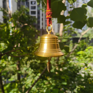 Antique Finish <b>Small</b> Brass Hanging Door <b>Bell</b> Rustic Vintage Brass <b>Bell</b> for Home Decor Temple Entrance Garden Decoration and Gift - Product Image 5