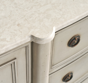 Buffet classique minimaliste en bois de mahogany massif fait main avec dessus en marbre et tiroirs pour chambre et salon - Product Image 6