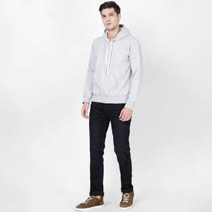 Sweat-shirt à capuche décontracté gris clair pour homme en molleton de coton, personnalisable avec logo, marque privée, vente en gros, fabricant - Product Image 6