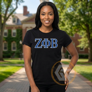GREEK TREASURES เสื้อยืดสตรี Zeta Phi Beta Sorority ลำลองคุณภาพสูงระบายอากาศได้ดีผ้าฝ้าย 100% คอกลมแขนสั้นโลโก้ - Product Image 2