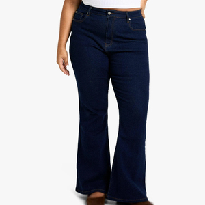 OEM <b>ankle</b> length flare denim pants long length flare jeans women export market bulk supply factory - Product Image 3