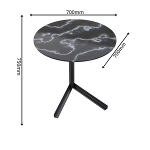 Contemporary Durable Metal Drake Coffee <b>Table</b> Black Steel Tripod Frame Artistic Lightning Pattern <b>Top</b> Modern Living Room <b>Decor</b> - Product Image 2
