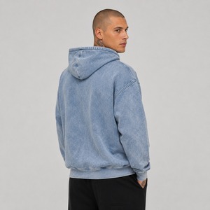 Best Quality Custom Solid Acid Wash Winter Fleece Hoodie <b>Men</b> 100% Cotton Street Wear Regular Fit Quick Dry Eco-Friendly - Product Image 3