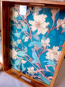 Mesa de Noche de Madera con Bandeja Impresa, Bandeja de Madera Personalizada para Guardar Teléfono y Reloj, Plato de Servicio al por Mayor - Product Image 2