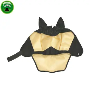Masque anti-mouches pour chevaux en PVC noir avec protection du nez - Product Image 1