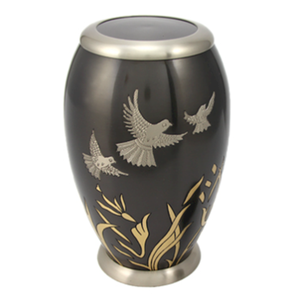 Urna Funeraria de Metal para Cenizas de Adultos, Estilo Americano/Europeo, en Latón Pulido con Esmalte Blanco - Product Image 5