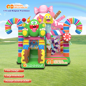 Château gonflable géant personnalisé avec toboggan, pour adultes, en PVC de qualité commerciale, installation facile, grands châteaux - Product Image 3