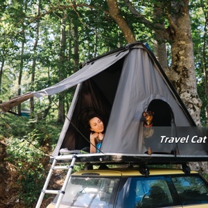 Travel Cat Hard Shell Roof Top Carpa Escalera <span class=keywords><strong>para</strong></span> 2-3 personas a prueba <span class=keywords><strong>de</strong></span> agua <span class=keywords><strong>para</strong></span> <span class=keywords><strong>Jeep</strong></span> SUV Truck 4x4 Car Tent - Product Image 5
