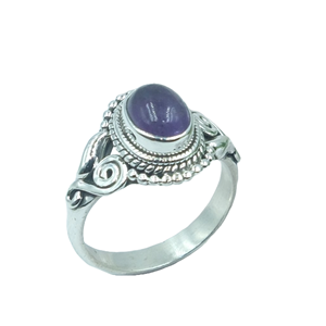 Natural Purple Amethyst 925 Sterling <b>Silver</b> <b>Ring</b> Handmade Vintage Boho <b>Statement</b> Gemstone <b>Ring</b> for Women Wholesale Jewelry - Product Image 1