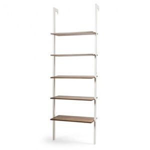 Étagère échelle à 5 niveaux aspect bois avec structure métallique pour la décoration intérieure - Product Image 1